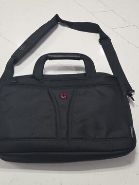 Wenger Black Laptop Bag with Red Logo Accent Like New Conditions No Stains